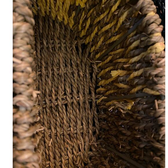 Tabitha Brown Utensil Seagrass Caddy/Holder With handles Yellow /‎ Natural - Picture 4 of 8